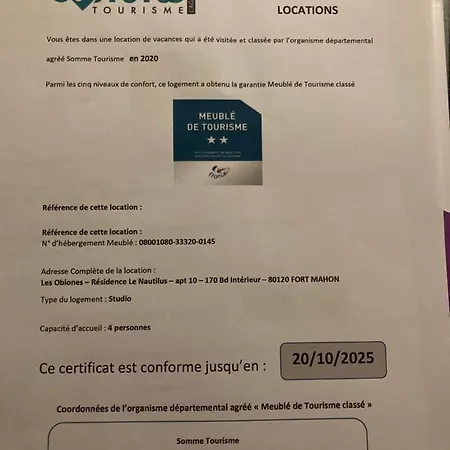 Les Obiones, Vue Laterale Mer, Mahon Plage, Magnifique 4p, Avec Balcon , Parking Prive Gratuit, Wifi, Classe 2 Etoiles, Exposition Plein Sud En Baie De Somme Apartmán Fort-Mahon-Plage